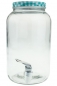 Mobile Preview: Getränkespender 3000ml aus Glas, mit Hahn, kompl. mit kariertem Metalldeckel (Farbe nicht wählbar!)